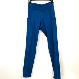 YELETE ACTIVE TEAL BLUE LEGGINGS W/ SIDE POCKETS